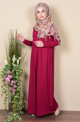 Plum Hijab Dress 5022-02