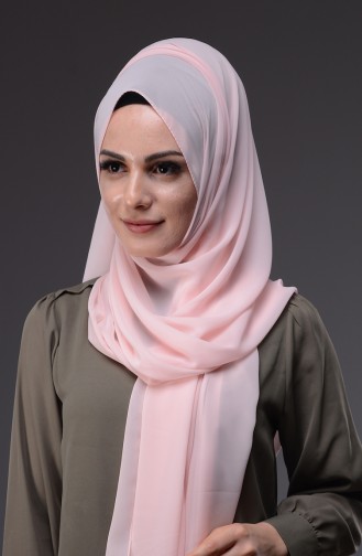 XL Châle Mousseline 50045-72 Rose Poudre 72