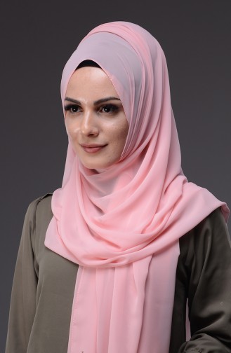 XL Şifon Şal 50045-73 Açık Pembe