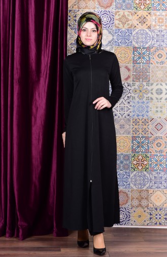 Abaya mit Reßverschluss 0546-01 Schwarz 0546-01