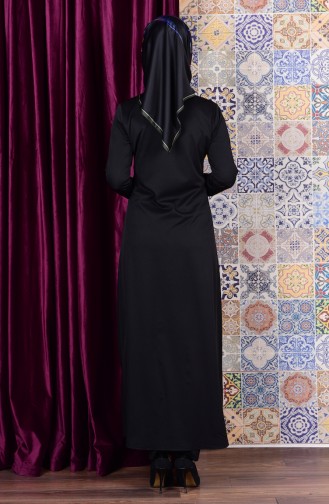 Abaya mit Reßverschluss 0546-01 Schwarz 0546-01