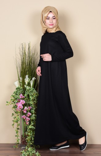 Schwarz Hijab Kleider 5022-01