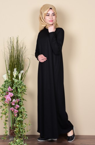 Schwarz Hijab Kleider 5022-01