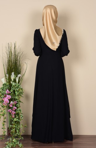 Kolye Detaylı Elbise 52608-03 Siyah