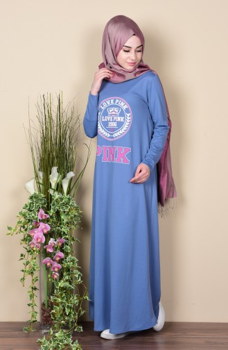 Indigo Hijab Dress 2084-02