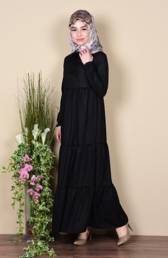 Black Hijab Dress 4056-01