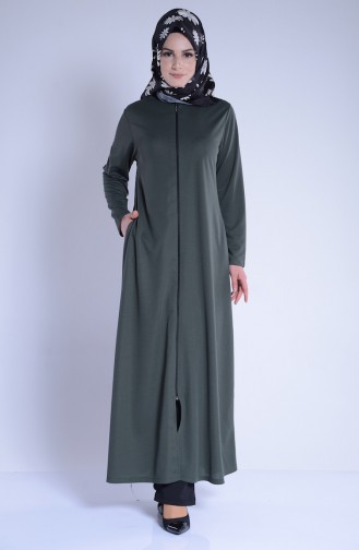 Abaya mit Tasche 8001-01 Khaki Grün 8001-01