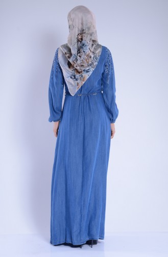 Blau Hijab Kleider 1218-01