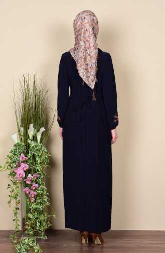 Navy Blue Hijab Dress 5056A-03