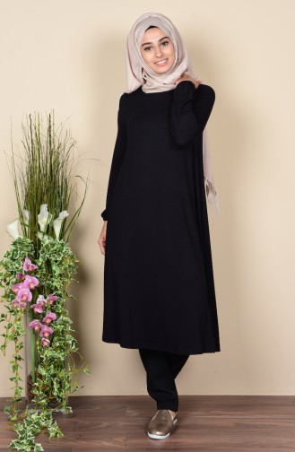 Penye Salaş Tunik 24450-01 Siyah