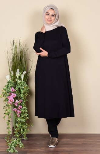 Penye Salaş Tunik 24450-01 Siyah
