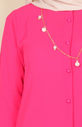 Tunique avec Collier et Bouton 4127-04 Fushia 4127-04