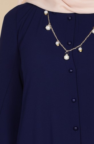 Tunique avec Collier et Bouton 4127-03 Bleu Marine 4127-03