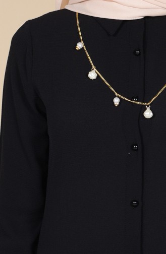 Tunique avec Collier et Bouton 4127-07 Noir 4127-07