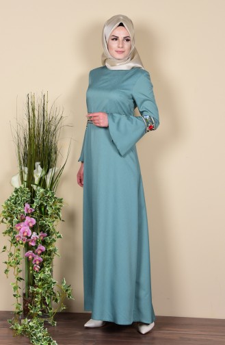 Robe Hijab Vert eau 8065-10