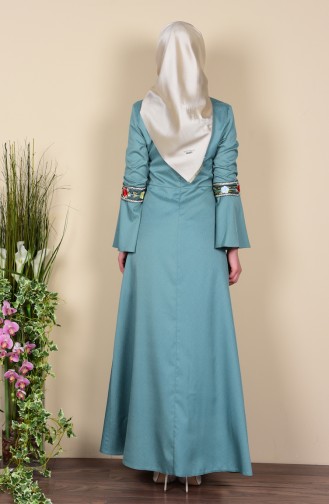Robe Hijab Vert eau 8065-10
