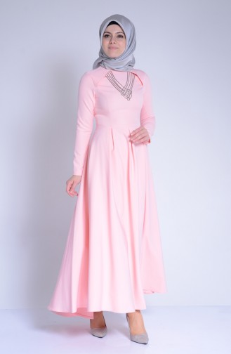 Light Pink Hijab Dress 4147-08