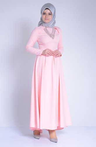 Light Pink Hijab Dress 4147-08