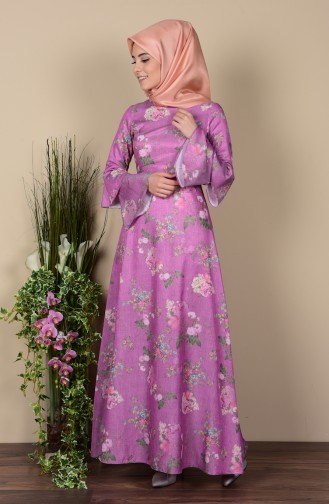 Fuchsia Hijab Dress 4045-27