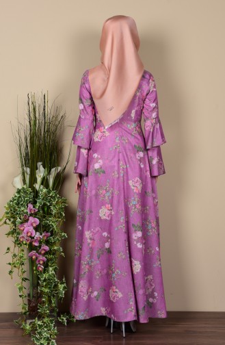 Fuchsia Hijab Dress 4045-27