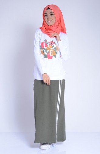 Etek Bluz İkili Takım 1429-09 Haki Yeşil