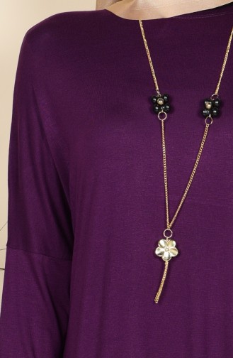Necklace Bat Sleeve Tunic 6525-02 Purple 6525-02