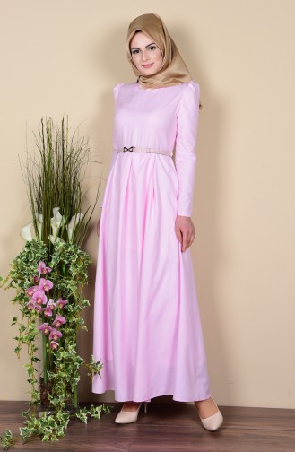 Belted Dress 3159-03 Pink 3159-03