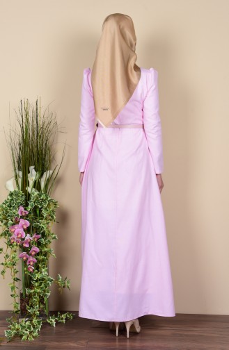 Kleid mit Gürtel 3159-03 Pink 3159-03