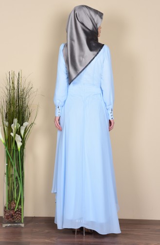 Blue Hijab Evening Dress 52559-06