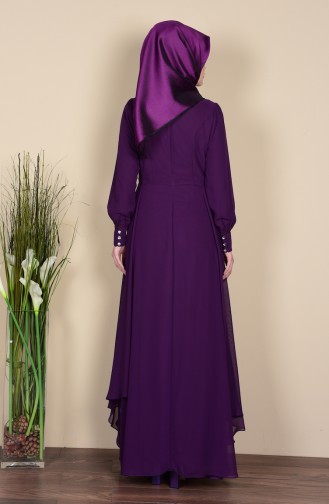 Purple Hijab Evening Dress 52559-09