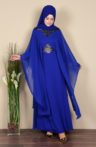 Saxon blue İslamitische Avondjurk 3014-02