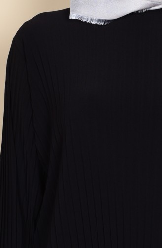 Piliseli Etek Bluz İkili Takım 1889-01 Siyah