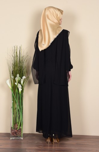 Robe Mousseline İmprimée de Pierre 99052-05 Noir 99052-05