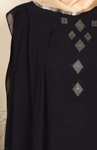 Robe Mousseline İmprimée de Pierre 99052-05 Noir 99052-05