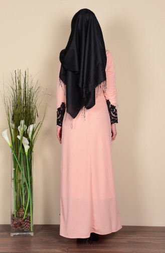 Salmon Hijab Dress 3013-04