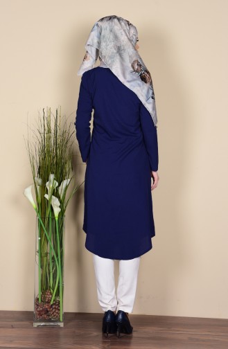 Krep Tunik 1323-09 Açık Lacivert