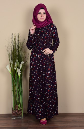 Purple Hijab Dress 3167C-02