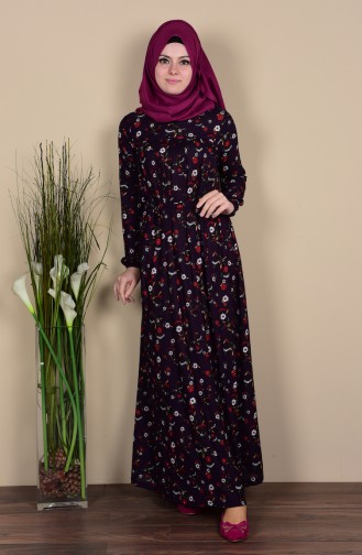 Purple Hijab Dress 3167C-02