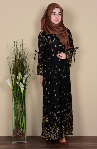 Black Hijab Dress 3338-01