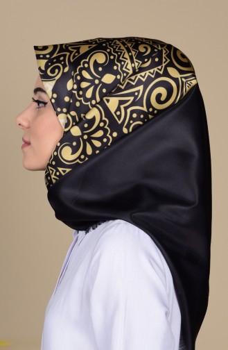 Desenli Tafta Eşarp 95009-07 Gold