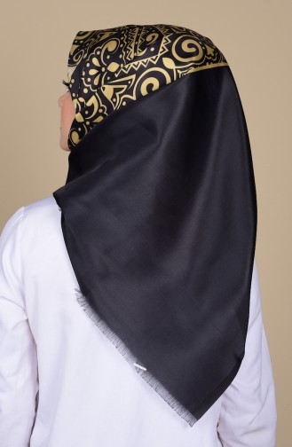 Desenli Tafta Eşarp 95009-07 Gold