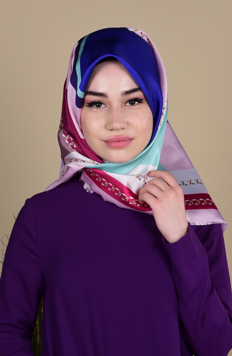 Dijital Baskılı Eşarp 95010-03 Lila Mor