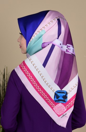 Dijital Baskılı Eşarp 95010-03 Lila Mor