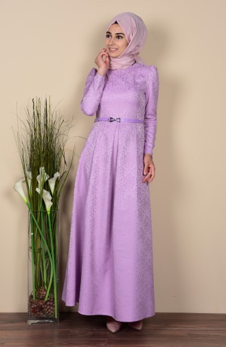 Lilac Hijab Dress 7116-02