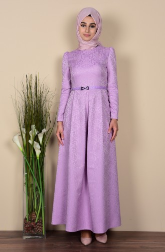 Lilac Hijab Dress 7116-02