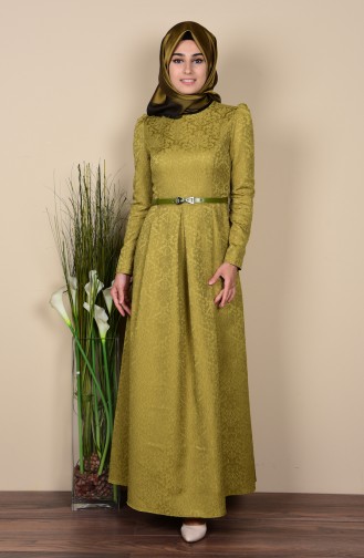 Mildew Green Hijab Dress 7116-06