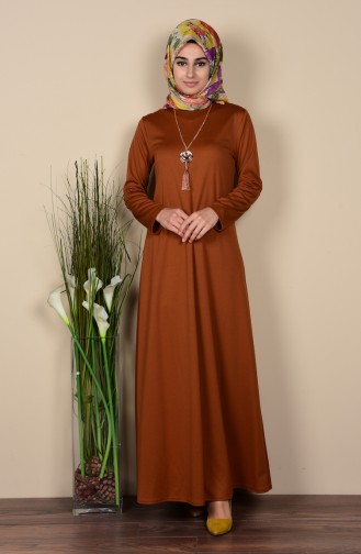 فستان بتصميم سادة مع سلسال  1109-05