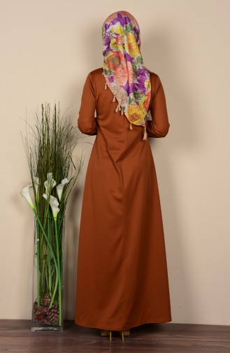 Tan Hijab Dress 1109-05
