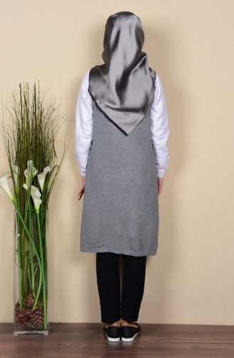 Gilet Tricot Détail Poches 3932-12 Gris 3932-12