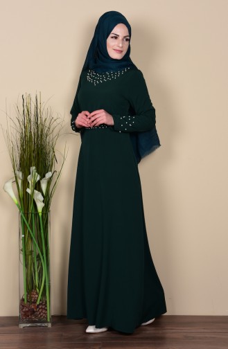Emerald Green Hijab Dress 2069-03